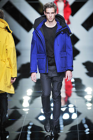 Burberry raincoats in primary colors